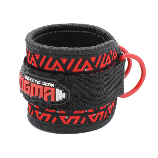 Neoprene Padded Ankle Straps, Unisex Red Sublimated Workout Cable Ankle Straps